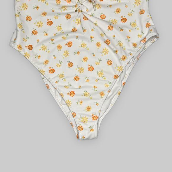 LA Hearts x PacSun Hailey Retro Floral Cheeky Lace-Up One-Piece Swimsuit size XL - Picture 7 of 14